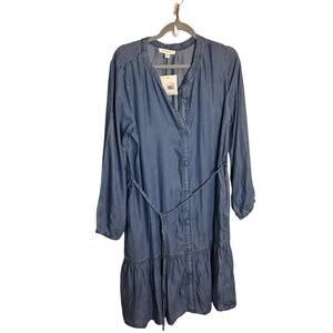 BeachLunchLounge Denim Dress Women Sz. Medium  NWT Blue Beachy  Coverup Boho